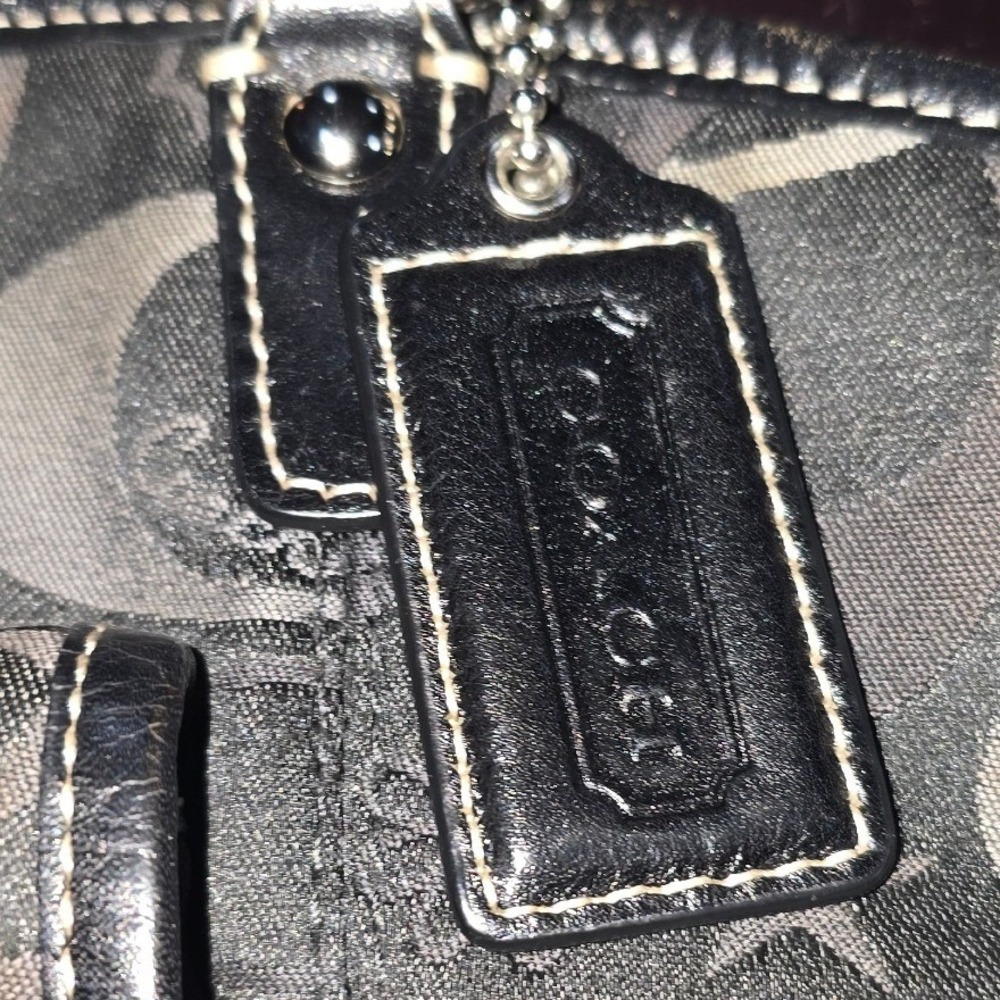Coach Poppy Signature Tote Bag and Wallet Set Black Gray Jacquard F14854 - Picture 3 of 8